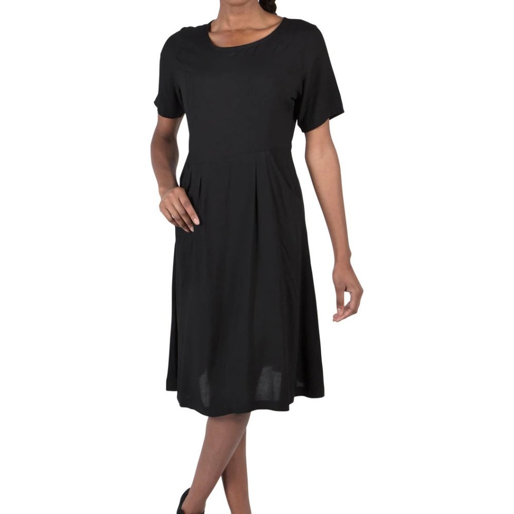 Field Day Ingrid Dress in Black Rayon--Medium + Brand New